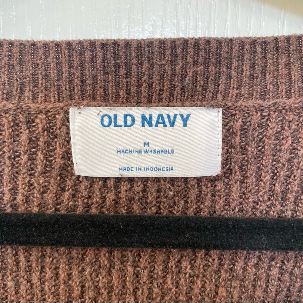 Old Navy Women's Chocolate V-Neck Sweater - Picture 2 of 4